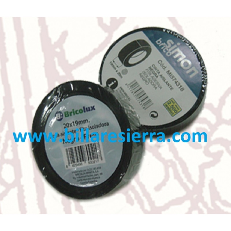 Cinta aislante 19mm Negra