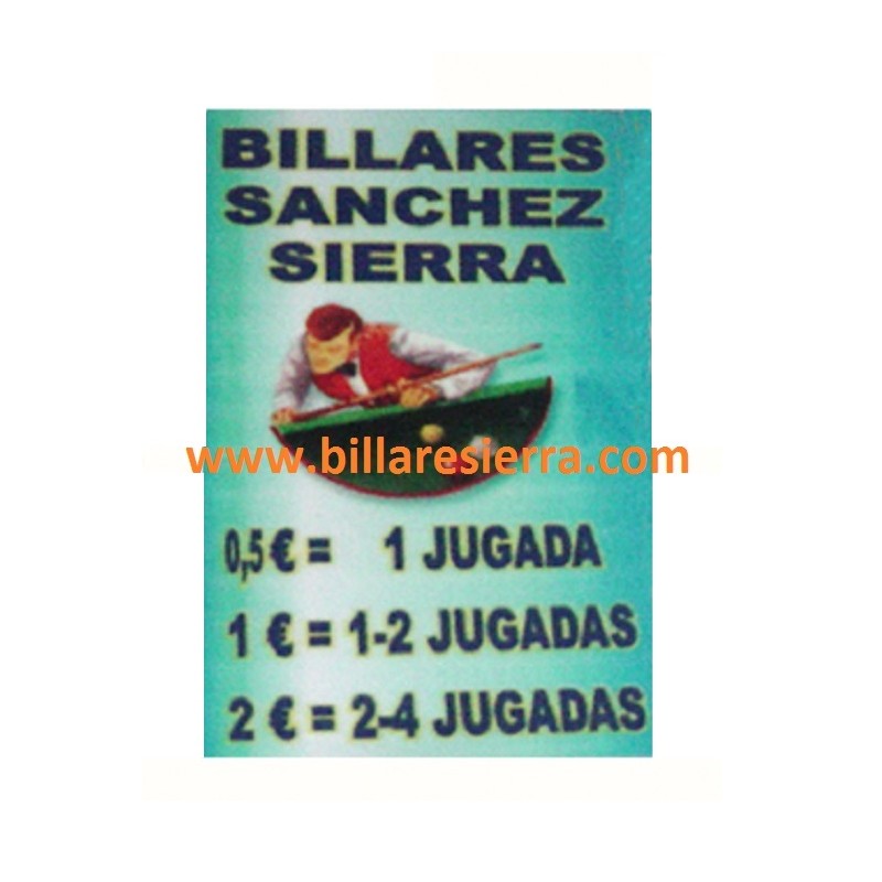 Pegatina precio jugada