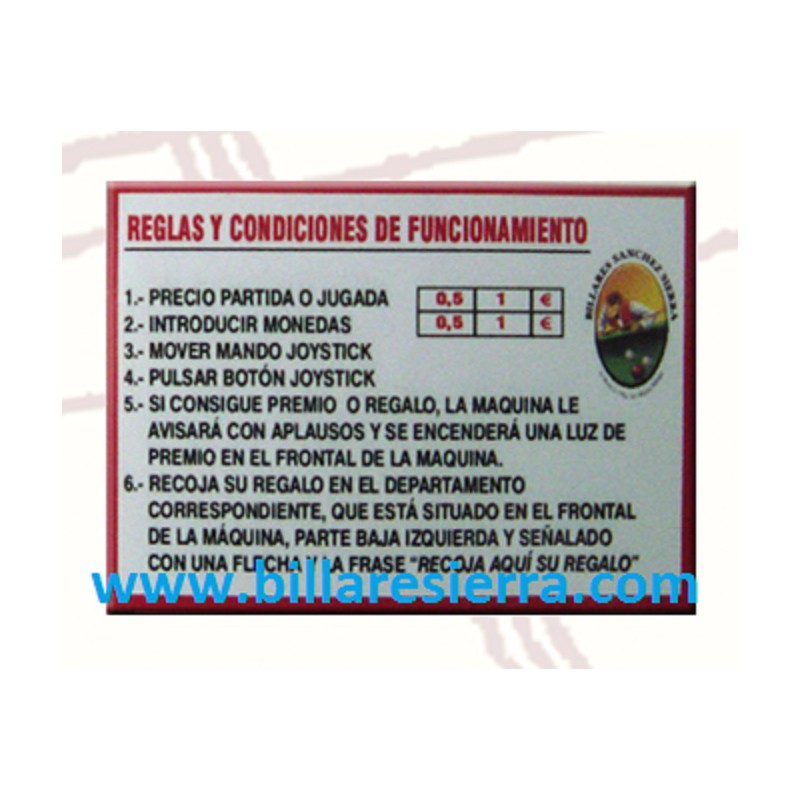 Pegatina instrucciones grua